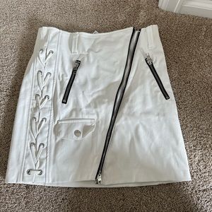 White leather skirt
